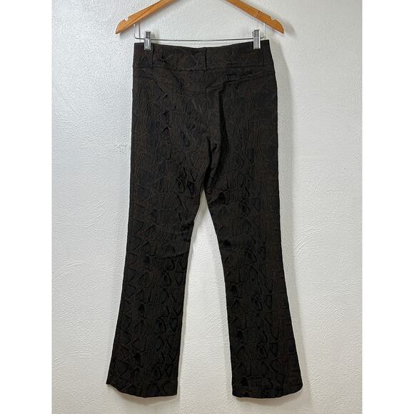 VTG Y2K Cache Luxe 2 Pc Low Rise Flare Pants (2) Zip Jacket Set (XS) Brown Black - Picture 12 of 16